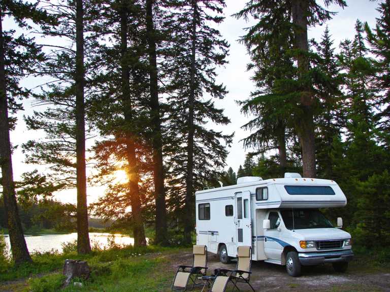 RV parked in the forest RV & Motorcycle insurance Harvey Insurance